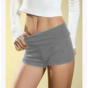 RoseSeek Women's XL Elastic‎ Waist Skinny Mini Shorts Casual Low Rise Y2K Gray thumbnail 3
