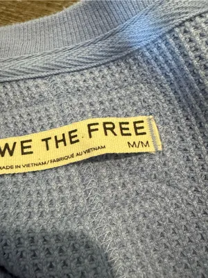 We The Free Light Blue Waffle Knit Long Sleeve Top thumbnail 3
