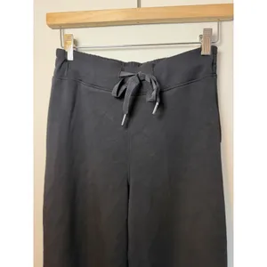 Spanx Air Essential Pants S Black Wide Leg Drawstring Stretch 30" Inseam NEW thumbnail 3