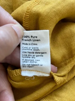 Wear By I Love Jumpsuit Linen V-Neck Sleeveless Mustard Yellow Crop Linen Size M thumbnail 5