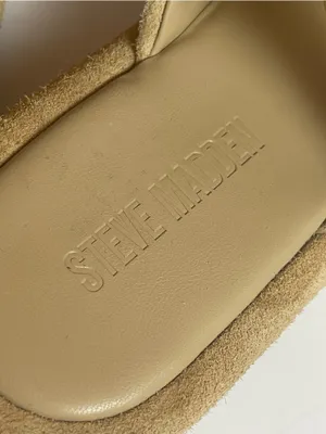Steve Madden BARONI Natural Suede Leather Platform Sandals Beige Sz 7 Minimalist thumbnail 8