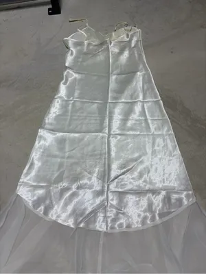 Victoria’s Secret vintage gold label Ivory white Lace Trim Slip Dress Chiffon s thumbnail 7