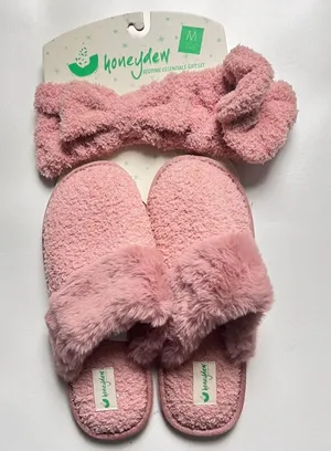 Honey Dew Women's Bedtime Accessories Slippers Scrunchie and Headband Set NWT thumbnail 1