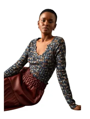 Pilcro Notched Waffle Top size Medium thumbnail 1