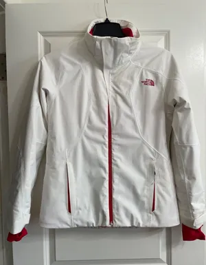 The North Face HyVent RECCO Jacket Women’s Size Medium White/Pink Full Zip thumbnail 1