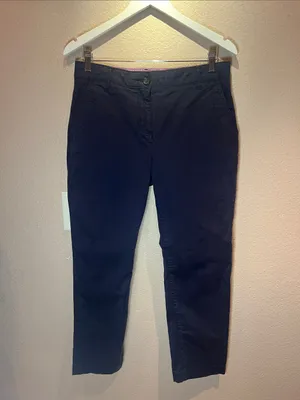 Boden Women’s Navy Blue Chino Style Cropped Pants Size 8 Petite thumbnail 2