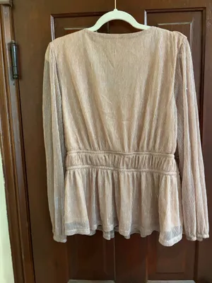 Maurice’s Shimmery Blush Twist-Front v-neck blouse thumbnail 4