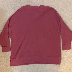 Women’s Aerie XL Oversized Burgundy Crewneck Sweater thumbnail 7