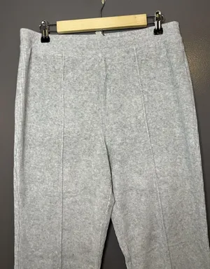 Aerie Pants Womens Large Gray Knit Wide Leg Lounge Sweatpants Elastic Waist thumbnail 1
