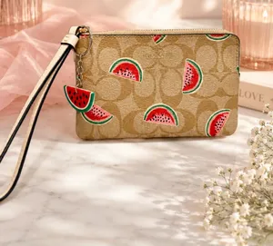 🍉Coach Corner Zip Wristlet in Signature Canvas w/Watermelon Print🍉 ~ EUC thumbnail 1