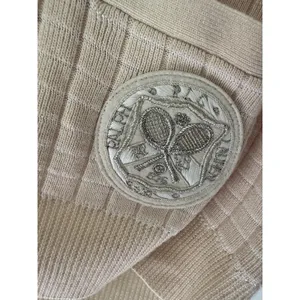 Ralph Lauren X Wimbledon Cream Ribbed Knit Button Crest Cardigan Sweater Medium thumbnail 5
