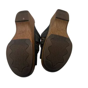 Dansko Black Leather Slip On Wedge Sandals Size 36 US 6 Open Toe Casual Shoes thumbnail 5