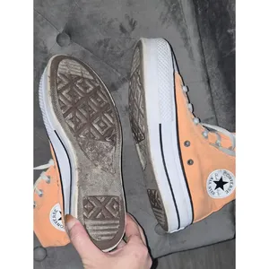 Converse Peach High Top Canvas Sneakers Platform Womens 8 thumbnail 6