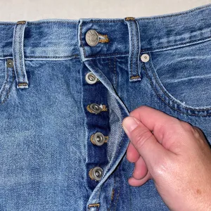Madewell Womens 28 Rigid Denim‎ Relaxed Mini Skirt in Rosehill Wash Blue Raw Hem thumbnail 5