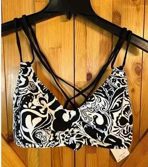 Chaps Swimsuit Top Size 16 nwt Black White (0822) thumbnail 1
