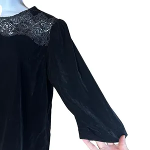 ‎Zara Velour 3/4 sleeve top Size M thumbnail 4