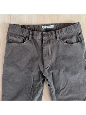 Zara Olive Brown Pants Size 32 thumbnail 2