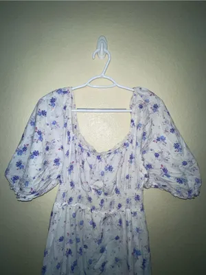 LoveShackFancy For Target White and Purple Floral Maxi Dress thumbnail 5