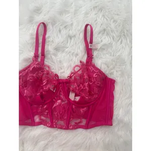 Victoria’s Secret Dream Angels Wicked Shimmer Heart Embroidery Corset Pink Large thumbnail 5