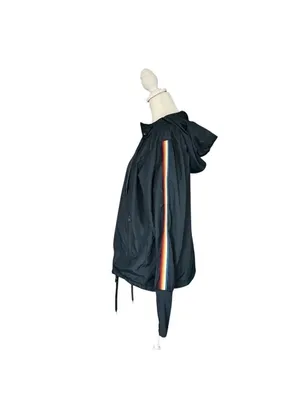 ZYIA Active Rainbow Sleeve Bomber Jacket w/ Thumbholes Blue Size Medium thumbnail 5