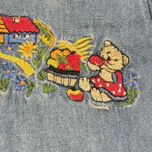 Vintage Way To Go Blue Denim Button Down Women’s S Embroidered Shirt Cottagecore thumbnail 11