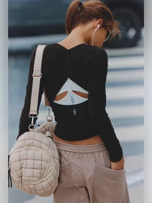 Free people movement crochet all day long sleeve— chocolate NWT. thumbnail 2