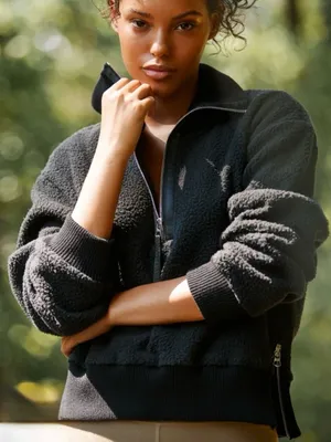 Varley Roselle Half Zip Fleece Sherpa Black Women’s Small thumbnail 1
