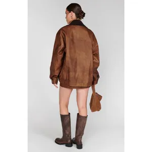 Show Me Your Mumu Maverick Bomber Jacket in Chestnut Brown XSmall New Womens thumbnail 11