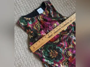 Misa Los Angeles Nakia Floral Sequin Sleeveless Midi Dress size small thumbnail 5