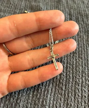 925 Sterling Silver necklace plus pendant beautiful cross thumbnail 1