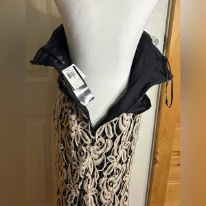 Betsy & Adam Sequin Lace Strapless Evening Gown With Sash size 6 NWT USA thumbnail 5