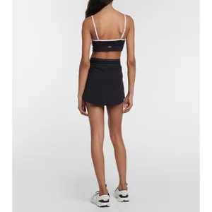 Alo Yoga Match Point Tennis Skirt Black Logo Elastic Skort Small W7158R thumbnail 2