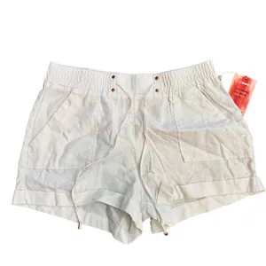 Ci‎ Sono Linen Collection White Shorts XL Drawstring Elastic Waist Pockets thumbnail 10
