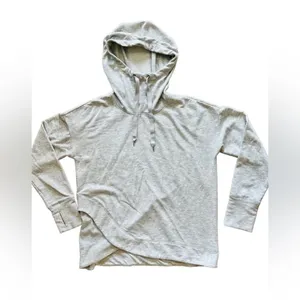 Yogalicious‎ Activewear Grey Hooded Fleece Pullover Top MEDIUM Sporty Workout thumbnail 2
