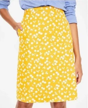 Boden cheery yellow business casual 10R royalcore skirt thumbnail 1