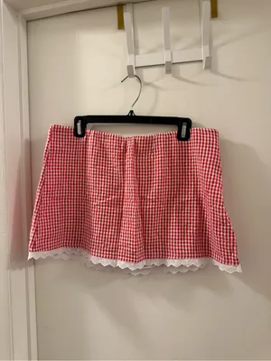 American Eagle Outfitters Red Gingham Mini Skirt thumbnail 3