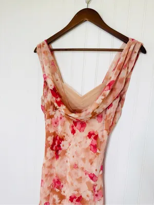 ASTR Cecilia Cowl Neck Maxi Dress Small Mauve Pink Floral Wedding Guest Revolve thumbnail 5