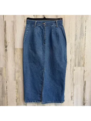 Vintage 90s America America Women's Small Denim Midi Skirt High Waist Skirt thumbnail 3
