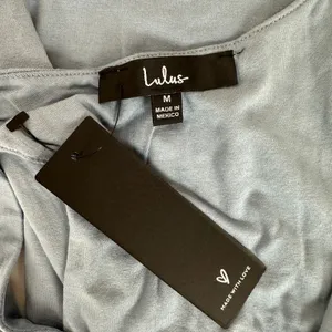 Lulus Feel Like Dancing Blue Crop Top Minimalist Stretch Jersey Basics M NWT thumbnail 5