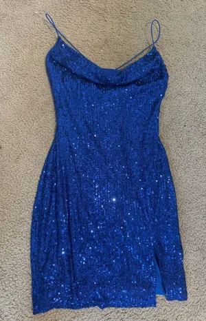 Blue Sparkle Mini Dress thumbnail 2