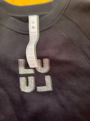 Lululemon Scuba OS Hip-Length Pullover Jewelled Black Oversized Crewneck M/L NWT thumbnail 3