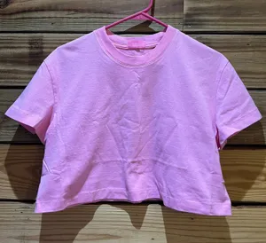 cropped tee in bubblegum thumbnail 1