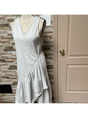 Zara NWT 100% cotton wrap dress with ruffles Sz S thumbnail 5
