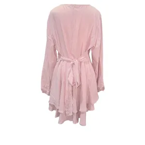 Amazon V neck ruffle swing skater dress thumbnail 3