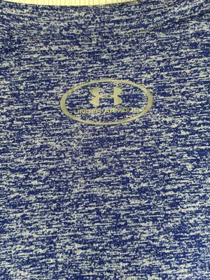 Under Armour Women’s Heathered Navy-Blue V-Neck Performance Tee size medium thumbnail 5