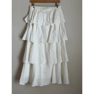 CAMI NYC Maxi Skirt Women XL White Tiered‎ Ruffle Cotton Maxi thumbnail 3
