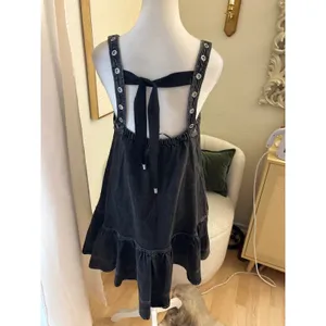 PILCRO Anthropologie NEW Sleeveless‎ V-Neck Studded Denim Mini Dress Size Medium thumbnail 4