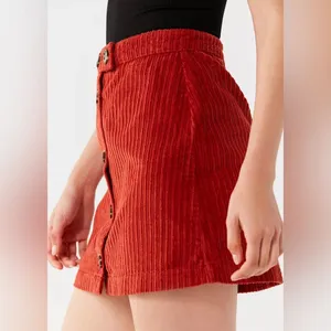 Urban Outfitters BDG Jumbo Corduroy Button-Down Mini Skirt in Red Rust sz Small thumbnail 10