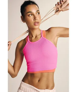 FREE PEOPLE Movement Happiness Runs Crop Tank in Hot Pink X-Small/Small thumbnail 6