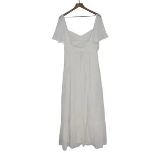 Lulus Tailor Made For You Maxi Dress Womens Large White Jacquard Sweetheart Neck thumbnail 7